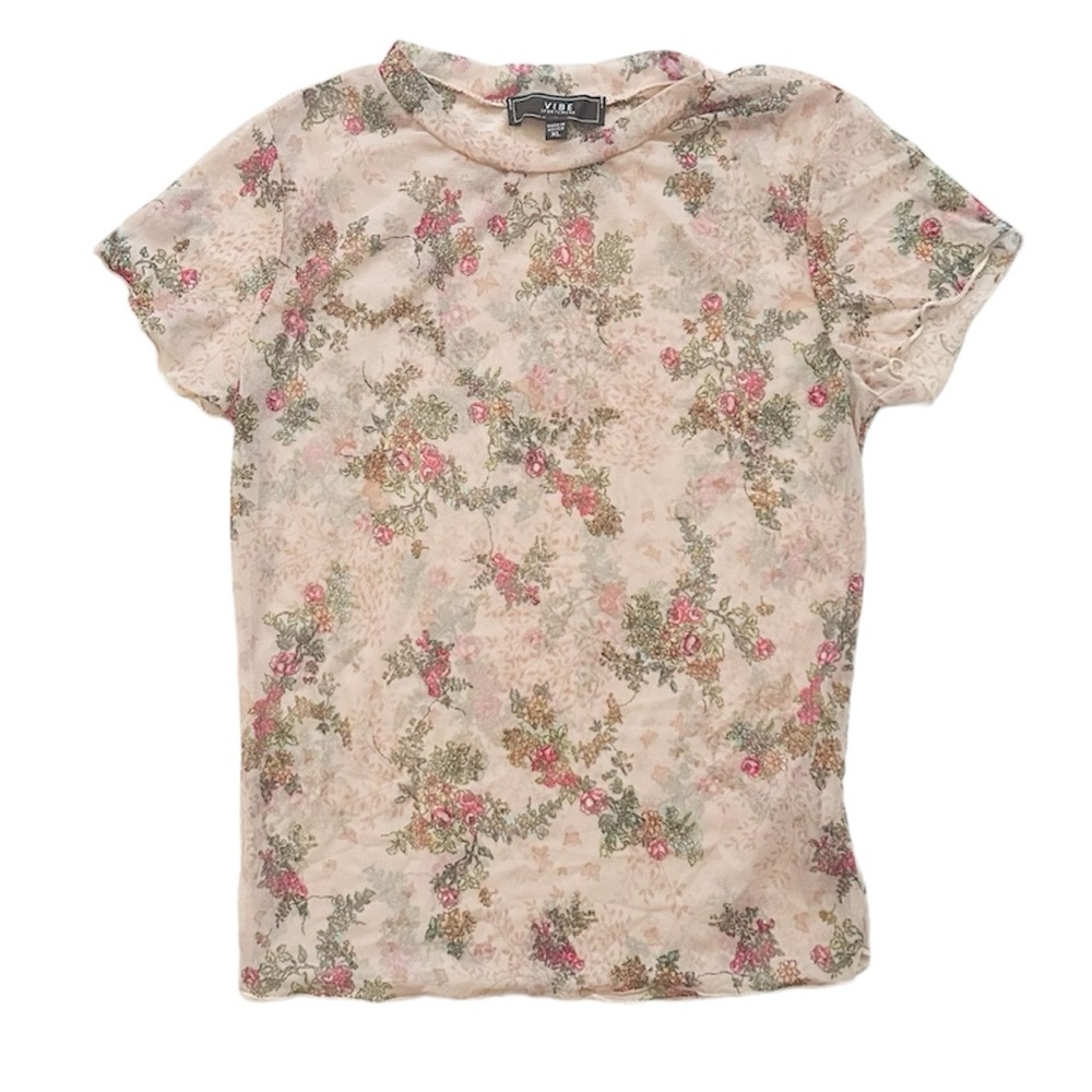 Floral Mesh Top